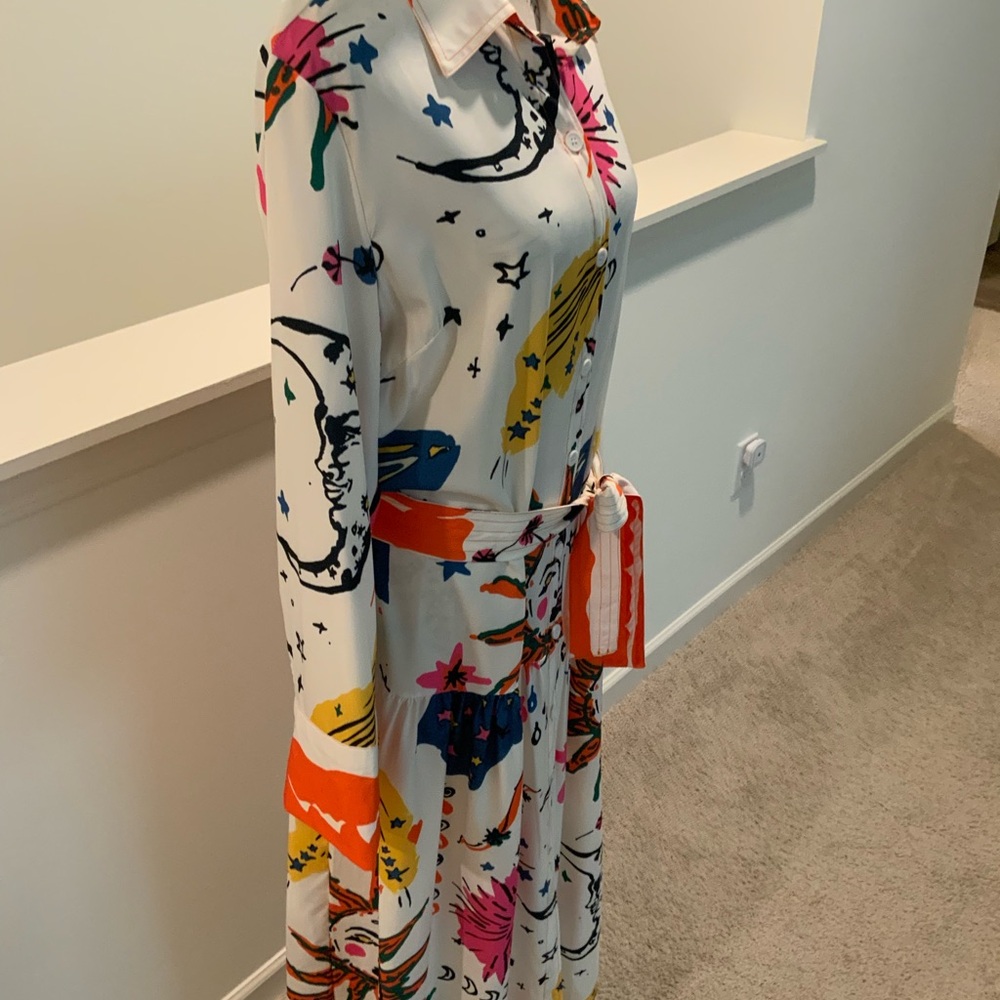 Sunday Up size medium Multicolor Abstract Long Sleeve Dress - Picture 4 of 11